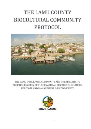 The Lamu County Biocultural Community Protocol