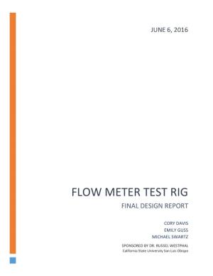 Flow Meter Test Rig Final Design Report