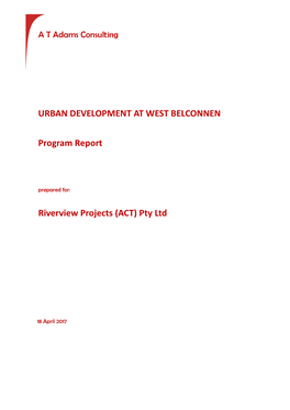 Urban Development at West Belconnen