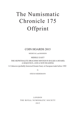 The Numismatic Chronicle 175 Offprint