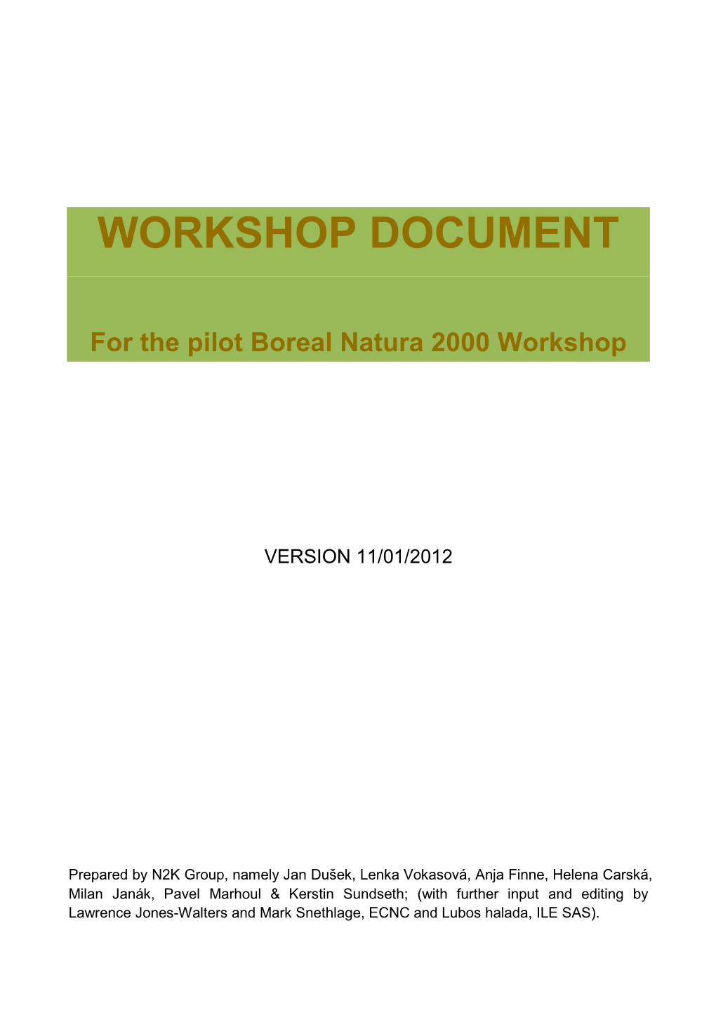 Workshop Document