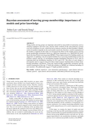 Bayesian Assessment of Moving Group Membership