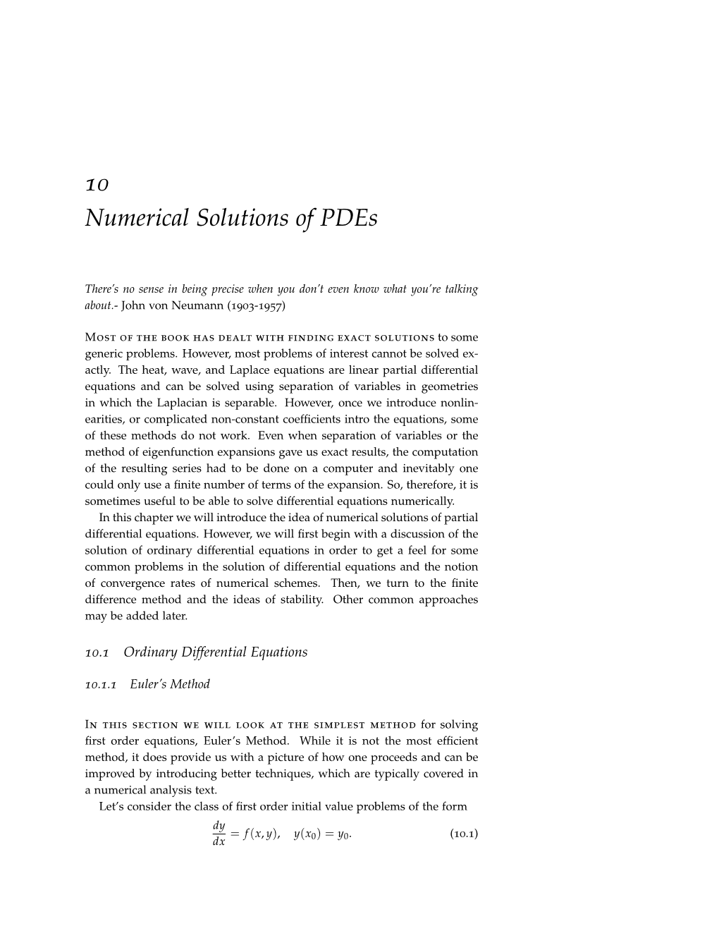 10 Numerical Solutions of Pdes