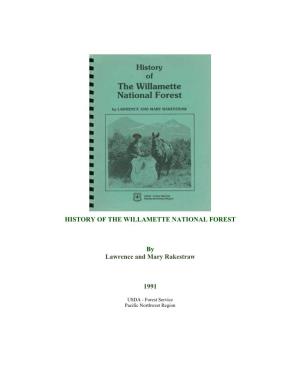 History of the Willamette National Forest