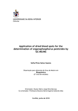 Application of Dried Blood Spots for the Determination of Organophosphorus Pesticides by GC-MS/MS