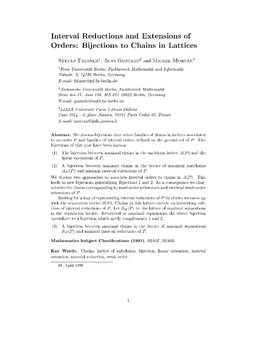 Interval Reductions and Extensions of Orders: Bijections To