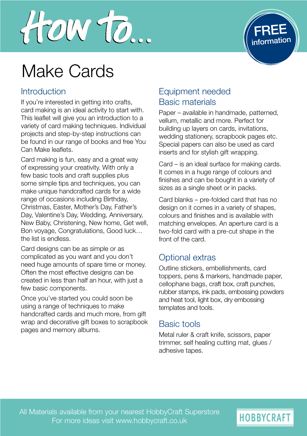 Make Cards Introduction Equipment Needed If You’Re Interested in Getting Into Crafts, Basic Materials Card Making Is an Ideal Activity to Start With