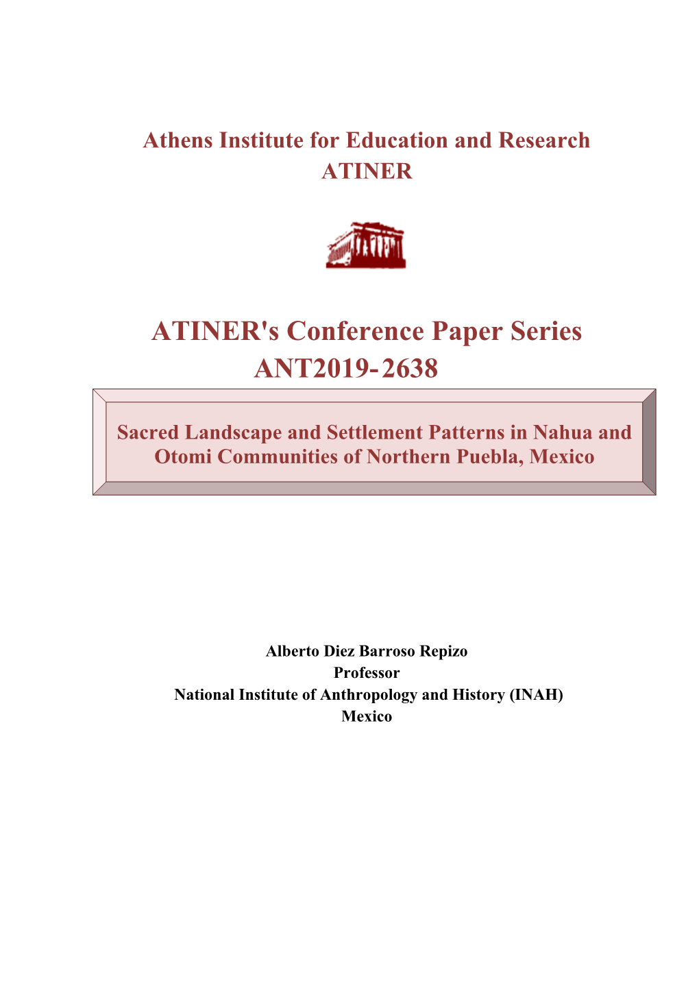 ATINER's Conference Paper Series ANT2019-2638