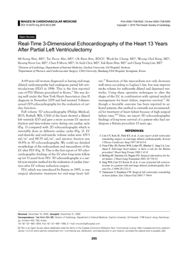 Real-Time 3-Dimensional Echocardiography of the Heart 13 Years After Partial Left Ventriculectomy