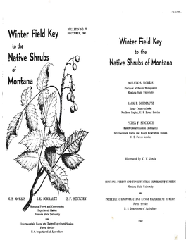 Winter Ield Key DECEMBER, 1962 Wini:Er Field Key L:O the I:O I:He Native Shrubs Nai:Ive Shrubs of Moni:Ana Of