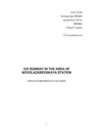 Ice Runway in the Area of Novolazarevskaya Station