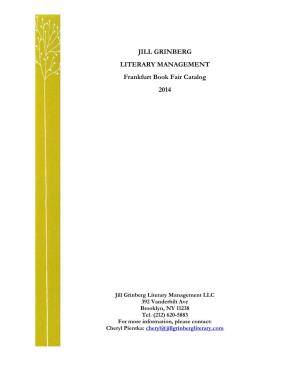 JILL GRINBERG LITERARY MANAGEMENT Frankfurt Book Fair Catalog 2014