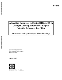 Allocating Resources to Control HIV/AIDS in Guangxi Zhuang Autonomous Region: Potential Relevance for China