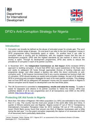 DFID's Anti-Corruption Strategy for Nigeria