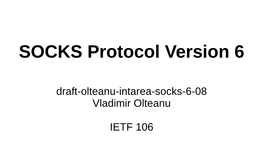 SOCKS Protocol Version 6