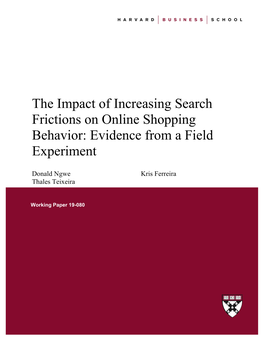The Impact of Increasing Search Frictions on Online Shopping Behavior: Evidence from a Field Experiment