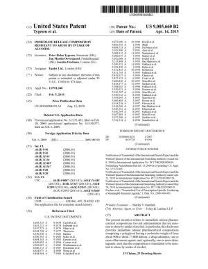 (12) United States Patent (10) Patent No.: US 9,005,660 B2 Tygesen Et Al