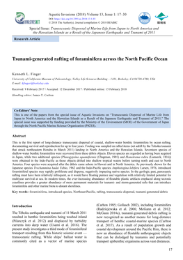 Tsunami-Generated Rafting of Foraminifera Across the North Pacific Ocean