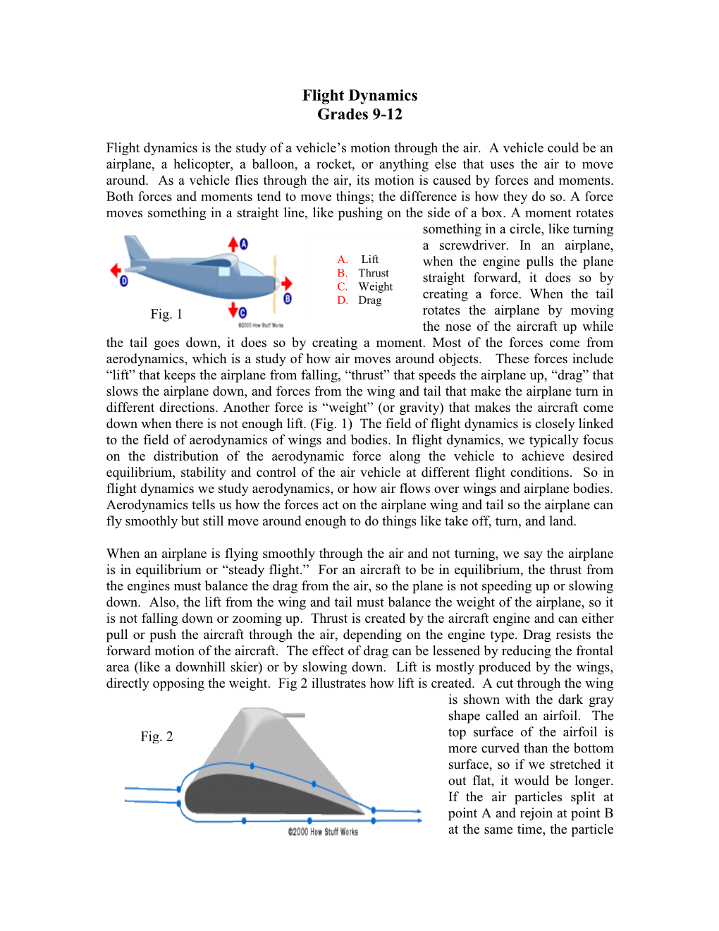 Flight Dynamics Grades 9-12