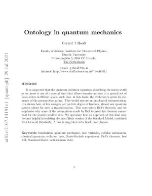 Ontology in Quantum Mechanics