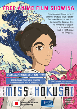 FREE ANIME FILM SHOWING the Remarkable Life and Works of Japanese Artist and Ukiyo-E Painter Katsushika Hokusai, As Seen from the Eyes of His Daughter, O-Ei