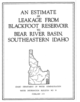 WIB#34: an Estimate of Leakage from Blackfoot Reservoir to Bear River