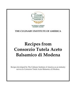 Download a Booklet of Balsamic Vinegar of Modena Recipes