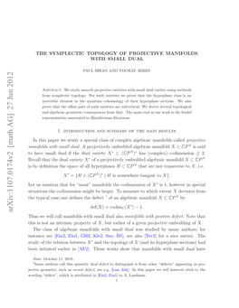 The Symplectic Topology of Projective Manifolds with Small Dual 3