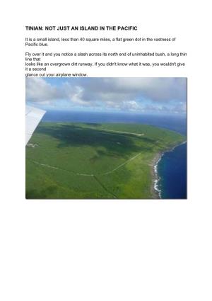 Tinian: Not Just an Island in the Pacific