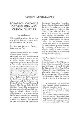 Ecumenical Chronicle of the Eastern and Oriental