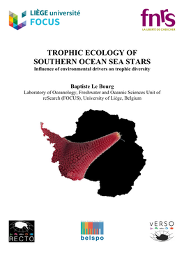 TROPHIC ECOLOGY of SOUTHERN OCEAN SEA STARS Influence of Environmental Drivers on Trophic Diversity