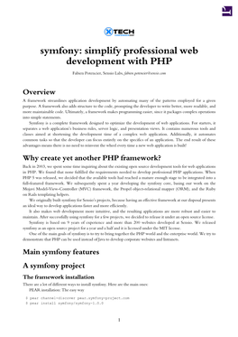 Symfony: Simplify Professional Web Development with PHP