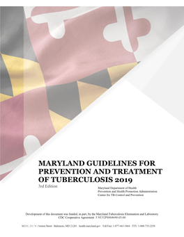 Maryland Guidelines for Prevention and Treatment of Tuberculosis 2019