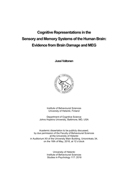 Cognitive Representations in the Sensory and Memory Systems of the Human Brain: Evidence from Brain Damage and MEG