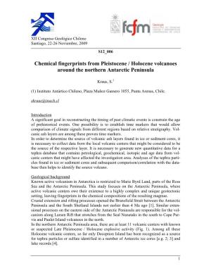 Chemical Fingerprinting of Pleistocene / Holocene Volcanoes Around The