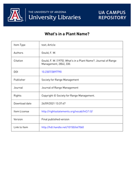 What's in a Plant Name?