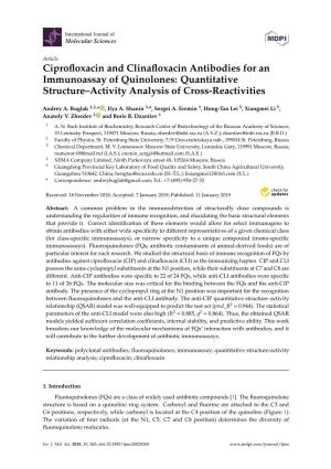 Quantitative Structure–Activity Analysis of Cross-Reactivities