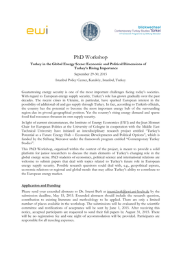 Phd Workshop
