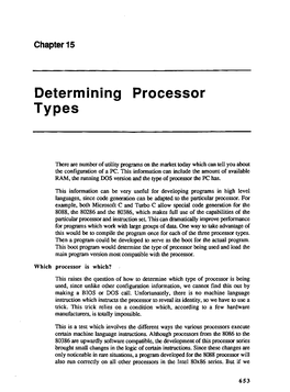 Determi:Ning Processor Types