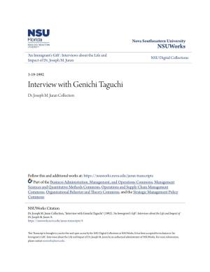 Interview with Genichi Taguchi Dr