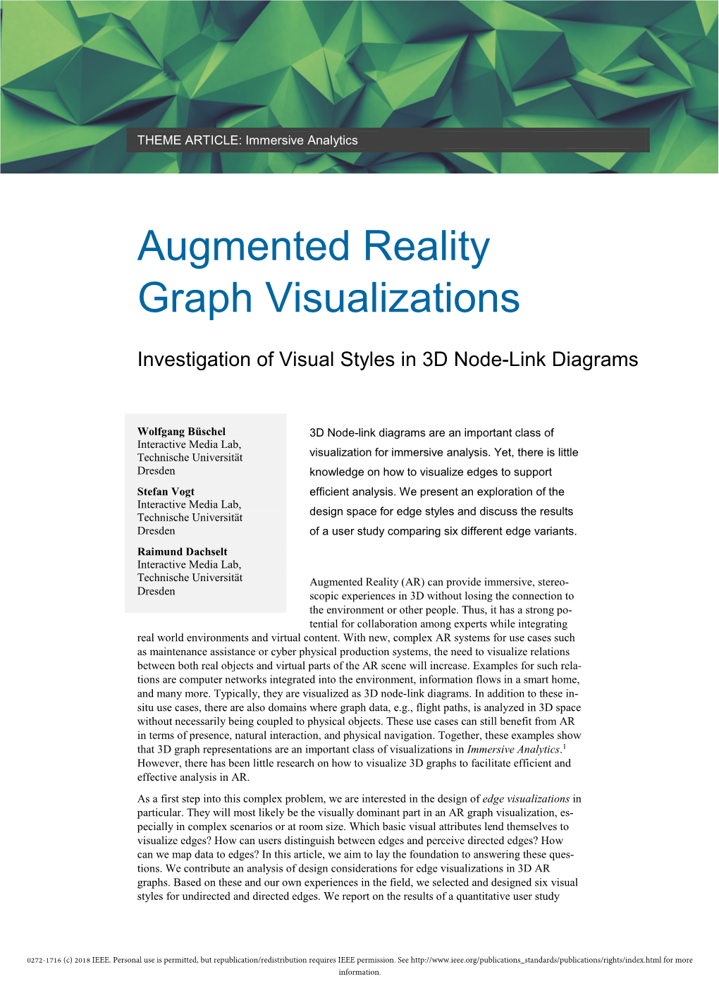 Augmented Reality Graph Visualizations