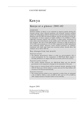 Kenya at a Glance: 2001-02