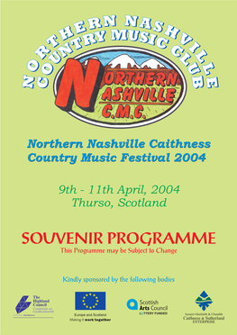 SOUVENIR PROGRAMME This Programme May Be Subject to Change