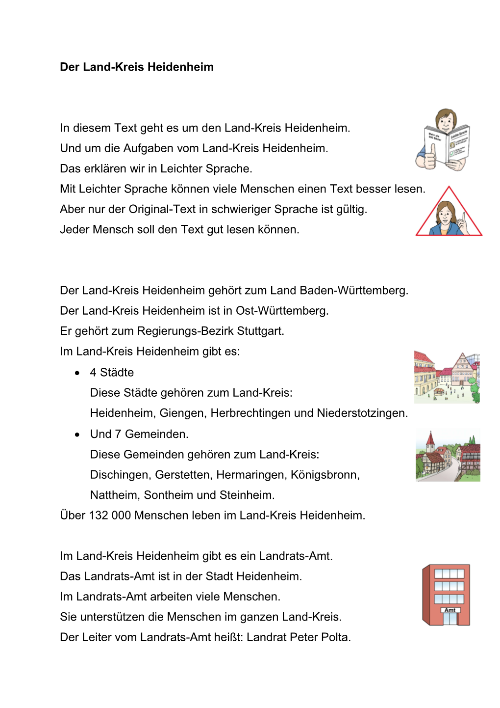 Info Zum Land-Kreis Heidenheim Und Zum Landrats-Amt in Leichter Sprache