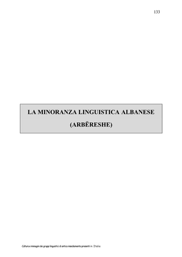 La Minoranza Linguistica Albanese (Arbëreshe)