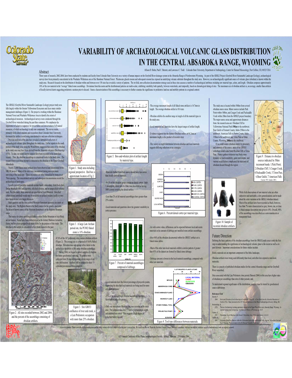 VARIABILITY of ARCHAEOLOGICAL VOLCANIC GLASS DISTRIBUTION in the CENTRAL ABSAROKA RANGE, WYOMING Allison D