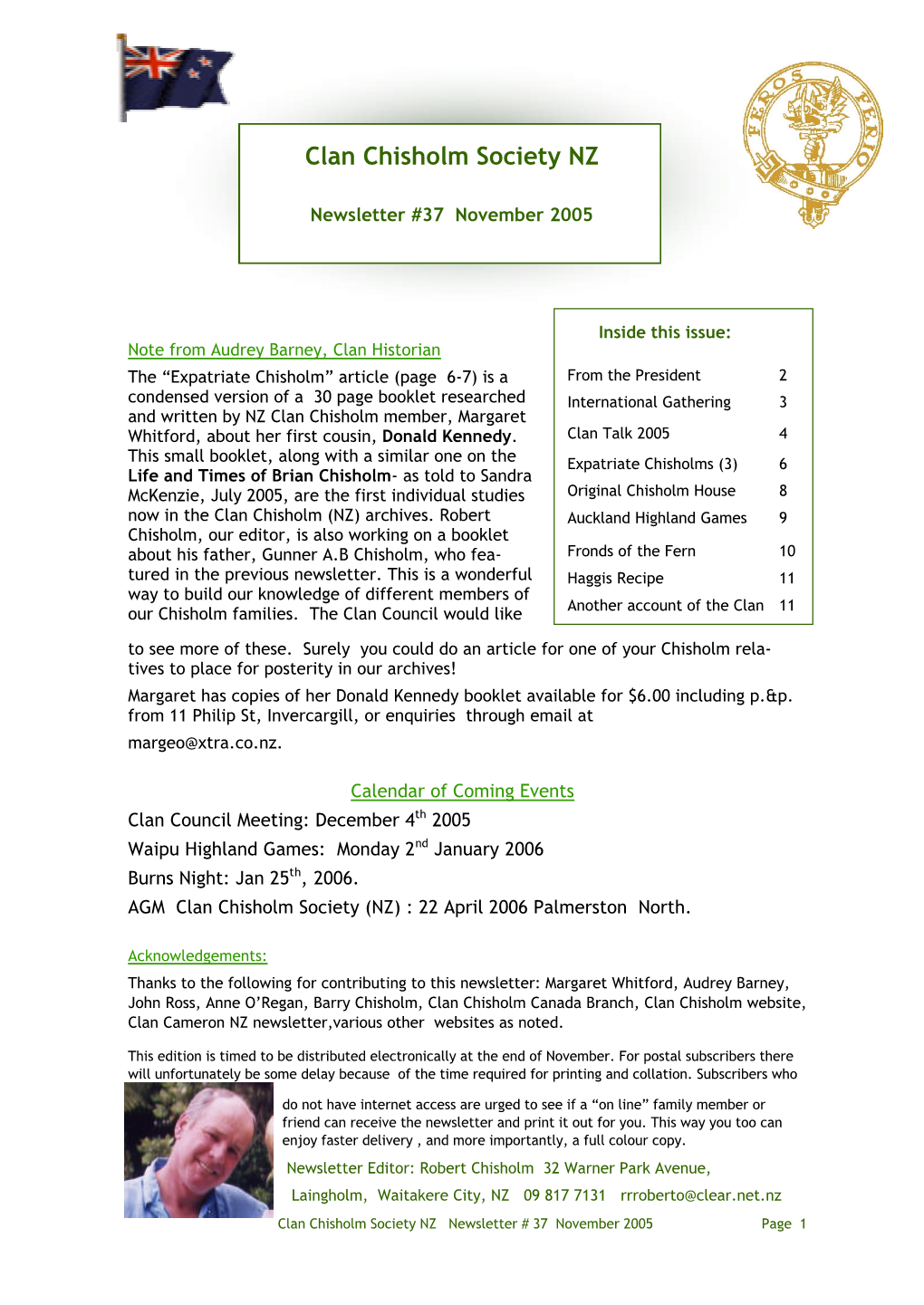 Clan Chisholm Nznewsletter#37 Nov 2005