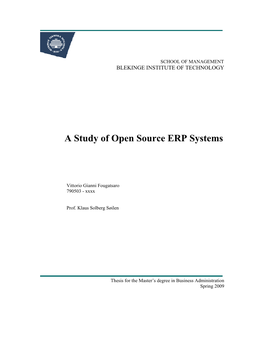 A Study of Open Source ERP Systems