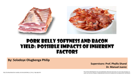 Pork Belly Softness and Bacon Yield: Possible Impacts of Inherent Factors