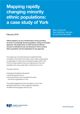 Mapping Rapidly Changing Minority Ethnic Populations: a Case Study of York
